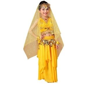 Kids Yellow Belly Dancer Costume